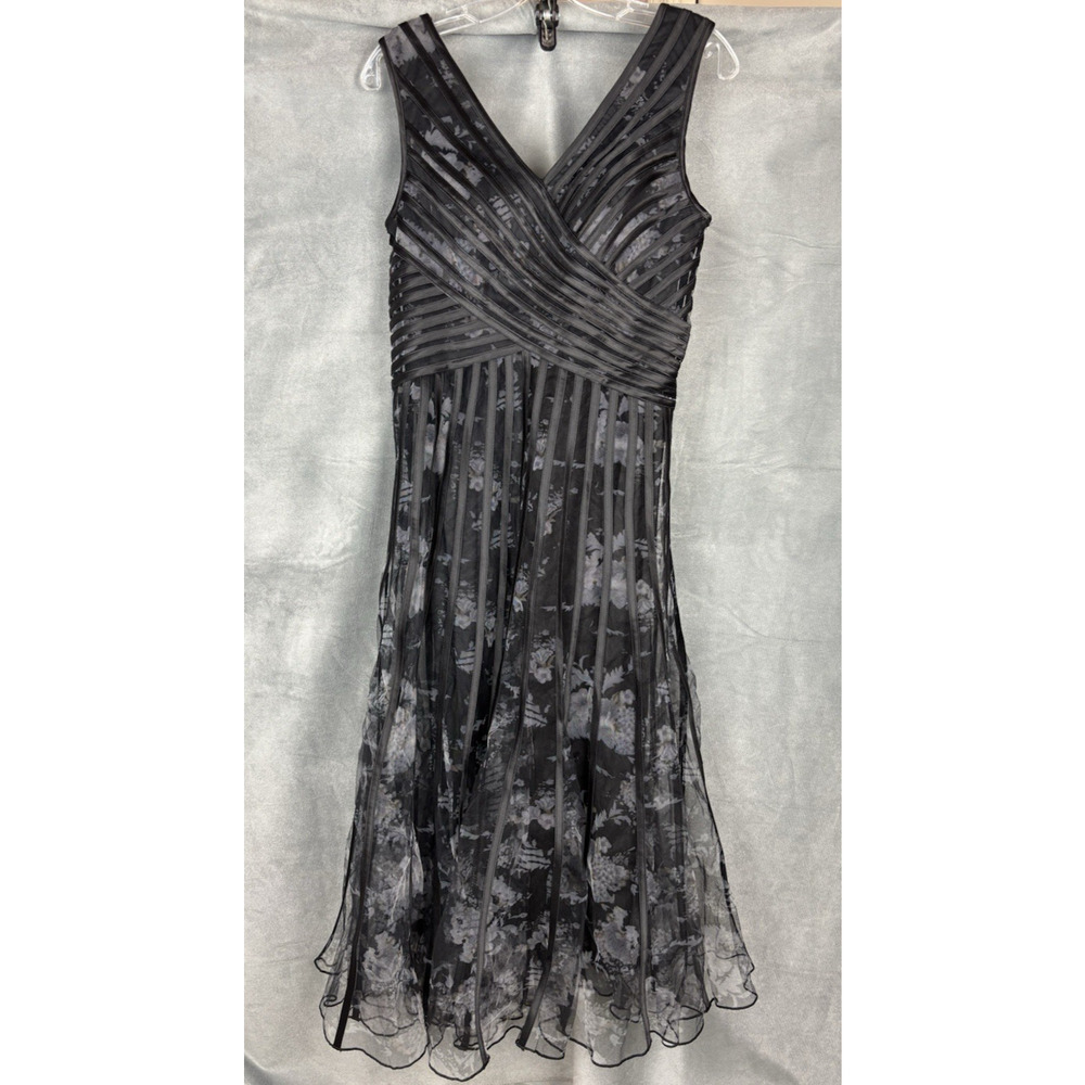 Mgiacy Dark Floral Tulle Midi Dress Size S Whimsigoth Fairy Grunge Dark Romantic